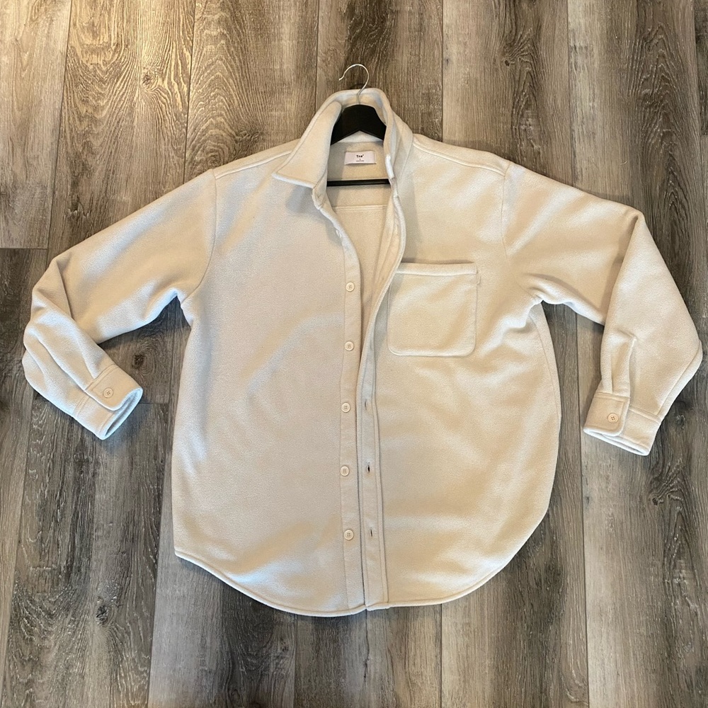 TNA oversized fleece button up shacket